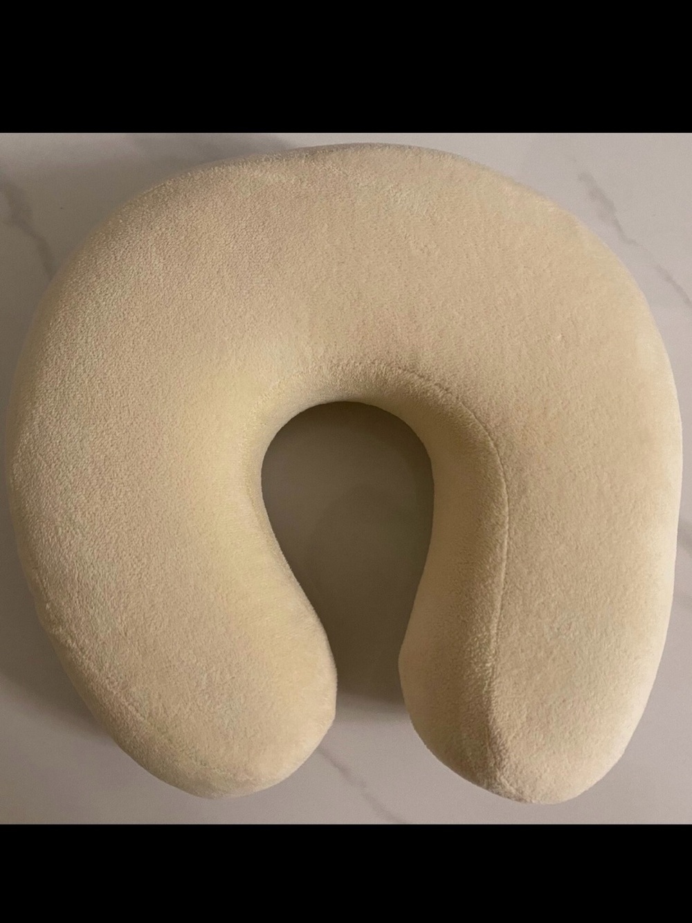 Plush Cream U-Shaped Neck Pillow - Unbranded